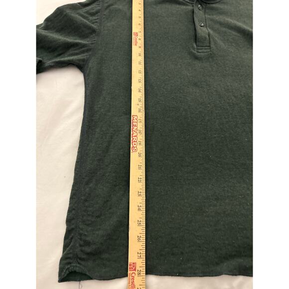 LL Bean Green Wool Blend Henley Sweater XL Outdoor Cabin Lodge Warm - Picture 5 of 5
